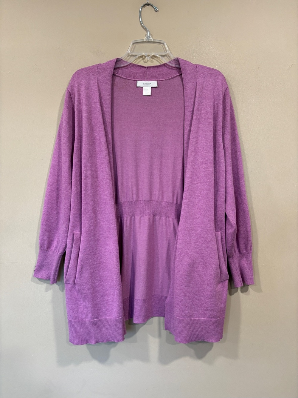 Cj Banks Women’s Purple Cardigan Sweater Open Front Size X